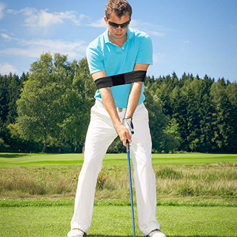 ゴルフ練習器具 両腕連動固定ベルト式スイング姿勢矯正サポーター