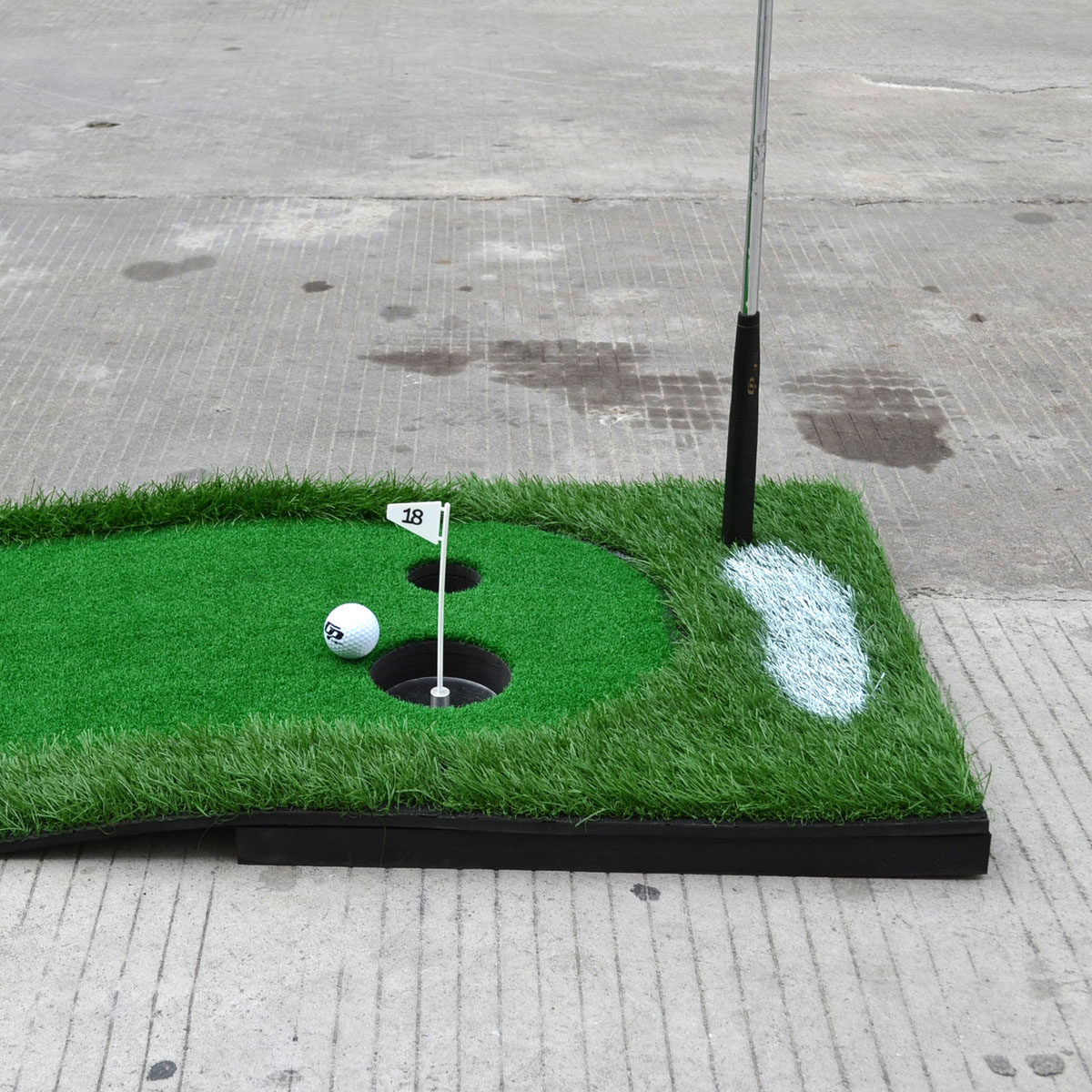 ゴルフ練習器具 本格仕様二段階芝目付き屋外用パター練習マット