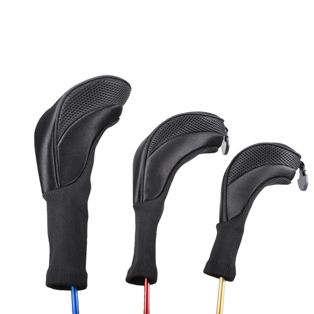 ゴルフ用品 メッシュ素材スポーティ三点セットヘッドカバー
