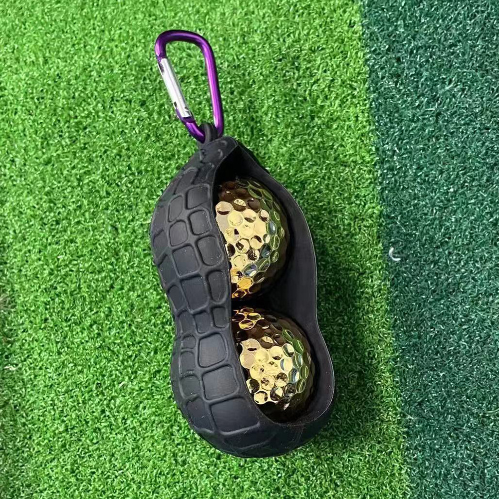 ゴルフ用品 ピーナッツ型シリコン製ボールケース