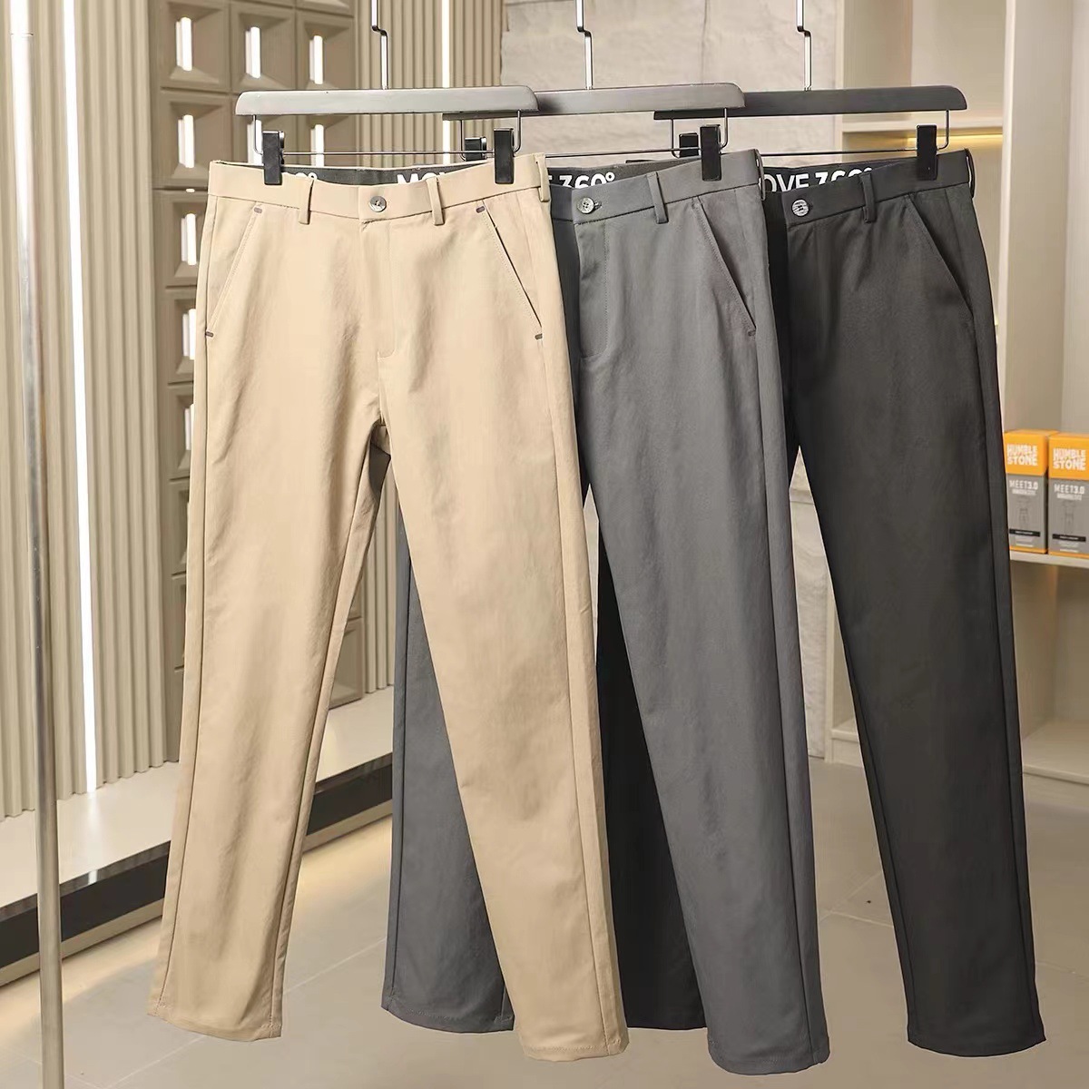 ゴルフパンツ メンズ向け全方向伸縮ゴルフパンツ スリムテーパード