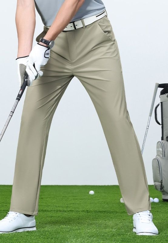 ゴルフパンツ 吸湿速乾ストレートゴルフスラックス紫外線対策
