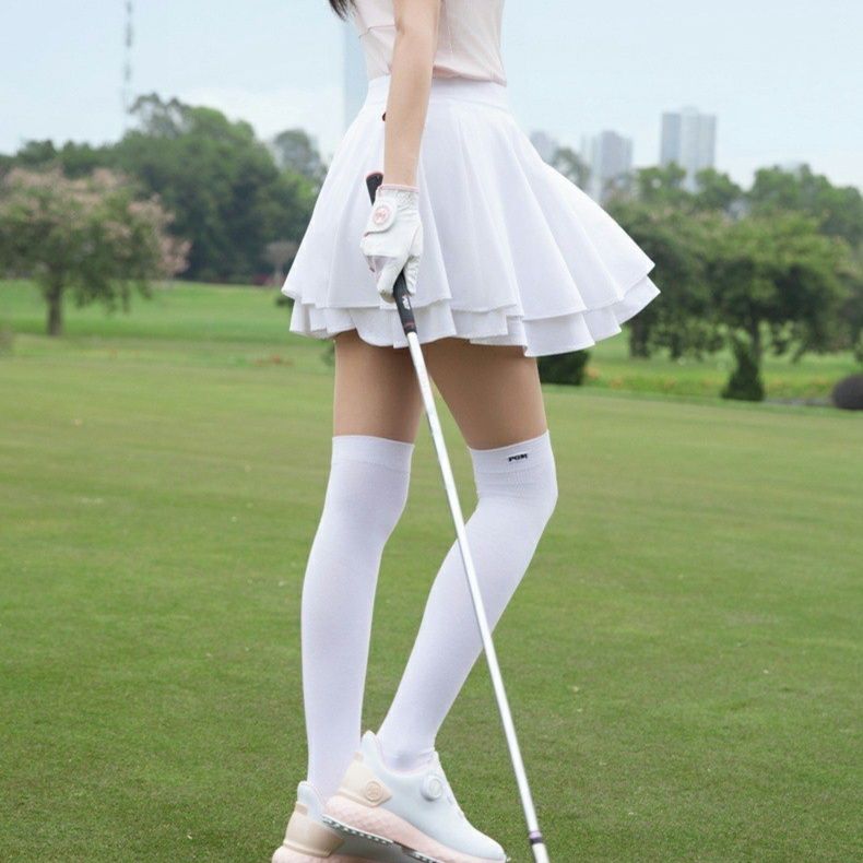 ゴルフパンツ レディース二段フリルスカート風ゴルフパンツ