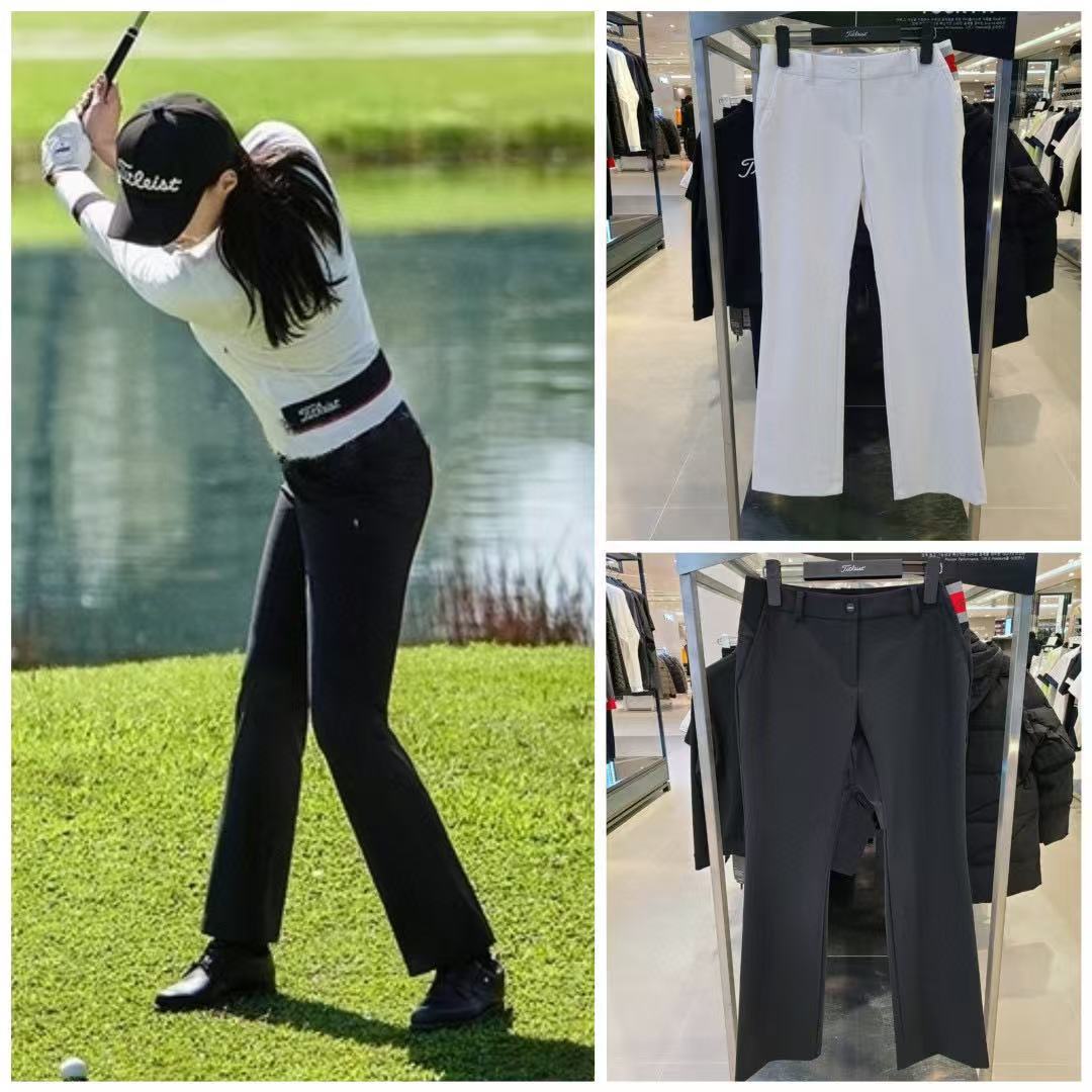 ゴルフパンツ 美脚シルエット センタープレス ストレートゴルフパンツ