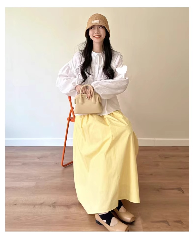 きれいめカジュアル ふんわり広がる優美なロングスカート