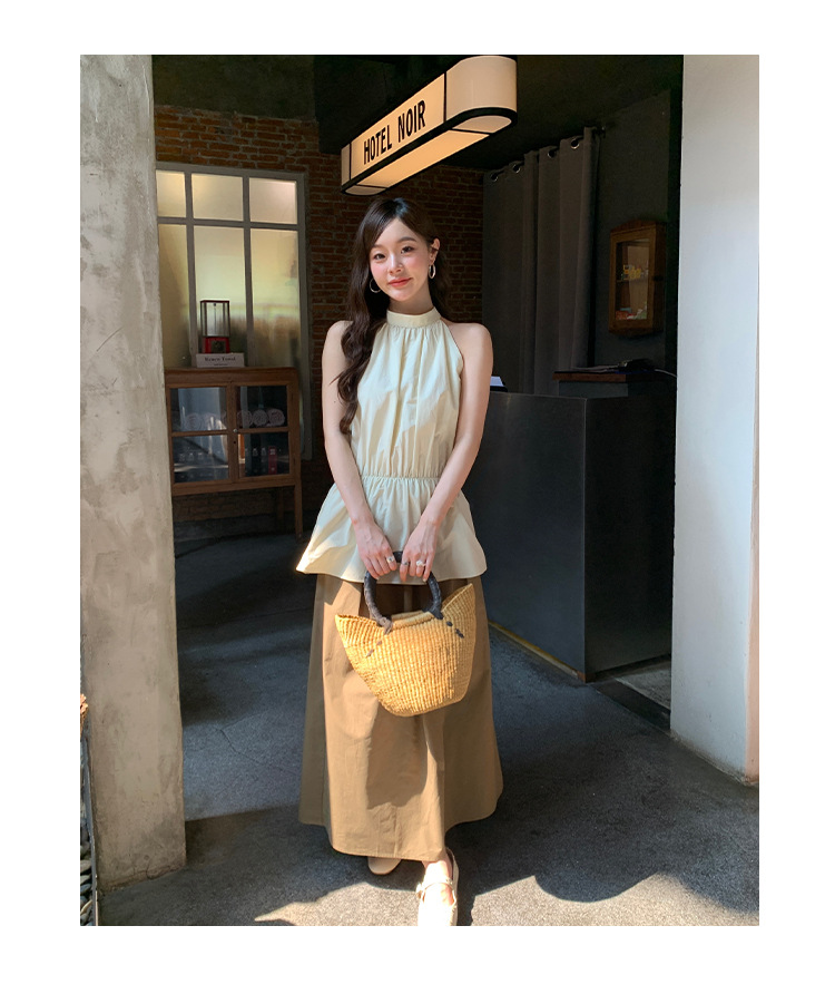 きれいめカジュアル ゆったりシルエットロング丈タックフレアスカート