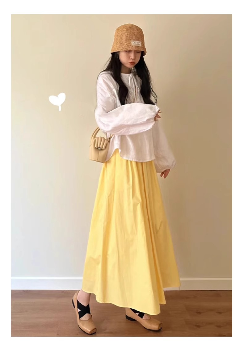 きれいめカジュアル ふんわり広がる優美なロングスカート