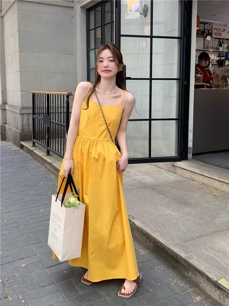 きれいめカジュアル ベアトップギャザースカートマキシ丈ワンピース