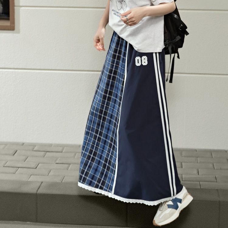 きれいめカジュアル プリーツ切替マキシスカート