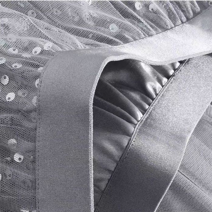 きれいめカジュアル キラめき重ねチュールスカート