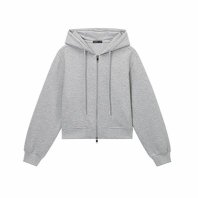 きれいめカジュアル シンプル洗練フードジップパーカー