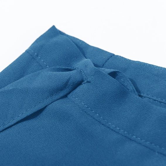 きれいめカジュアル 上品な巻きリボン付きロングフレアスカート