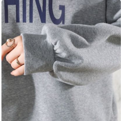 きれいめカジュアル 配色襟デザインロゴプリント長袖スエット