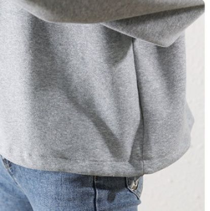 きれいめカジュアル 配色襟デザインロゴプリント長袖スエット