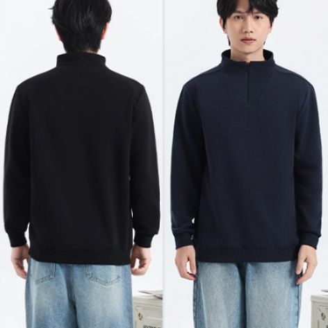 きれいめカジュアル ハーフジップスタンドカラースエット