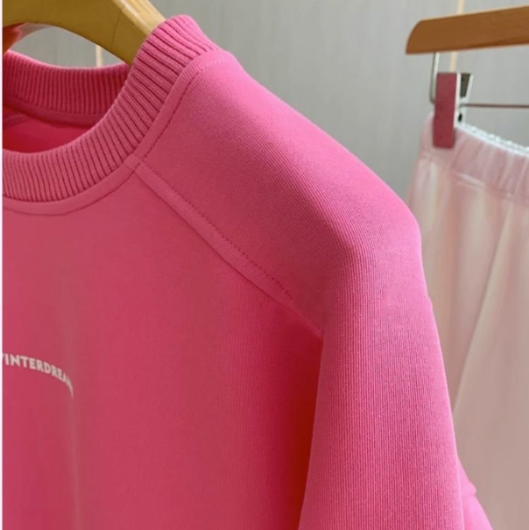 きれいめカジュアル ラグランスリーブゆったりクルーネックスエット