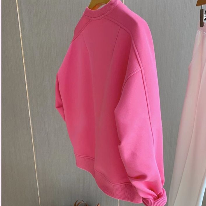 きれいめカジュアル ラグランスリーブゆったりクルーネックスエット