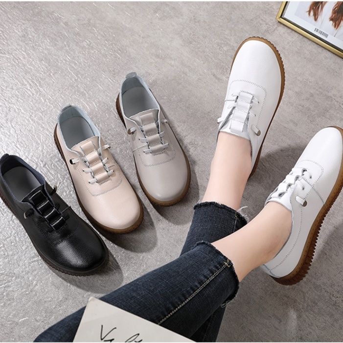 きれいめカジュアル 本革レースアップ厚底スニーカー