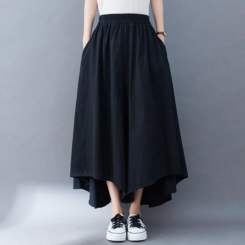 きれいめカジュアル 裾アシンメトリーデザインロング丈ゴムウエストスカート