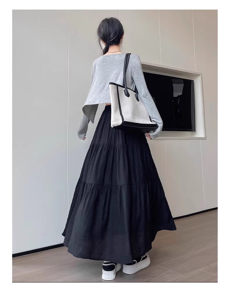 きれいめカジュアル ティアードロングワンピース