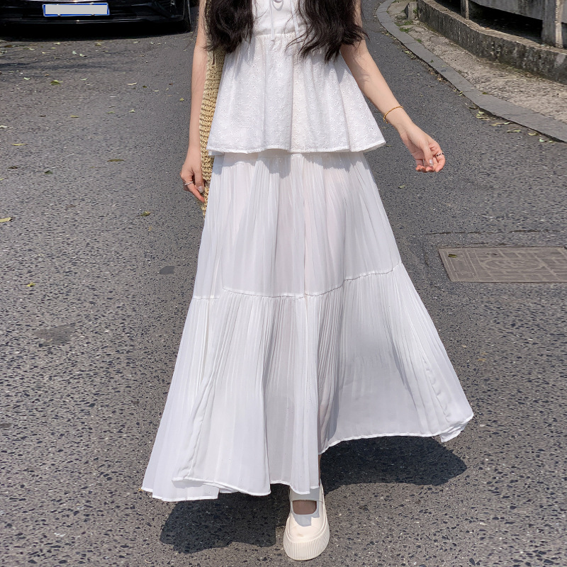きれいめカジュアル ふんわり三段ティアードロングスカート