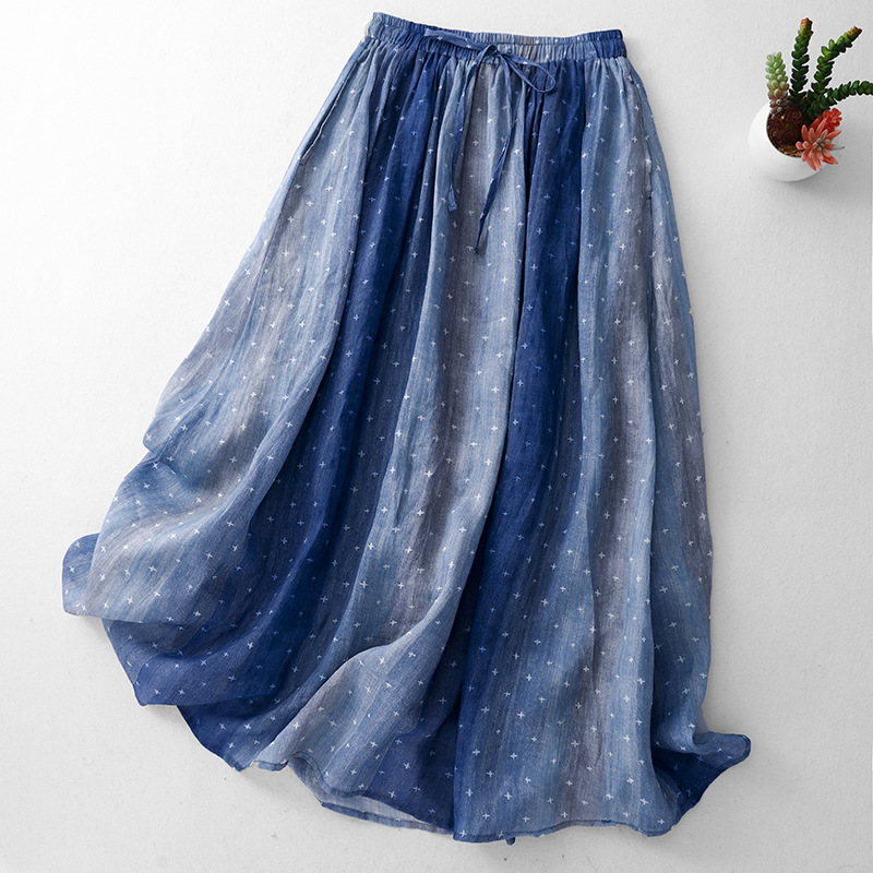 きれいめカジュアル 星柄シフォンチュールロングフレアスカート