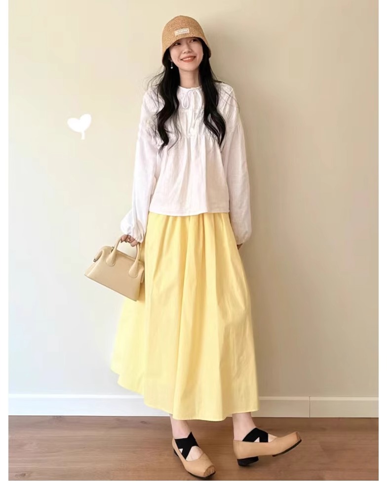 きれいめカジュアル ふんわり広がる優美なロングスカート