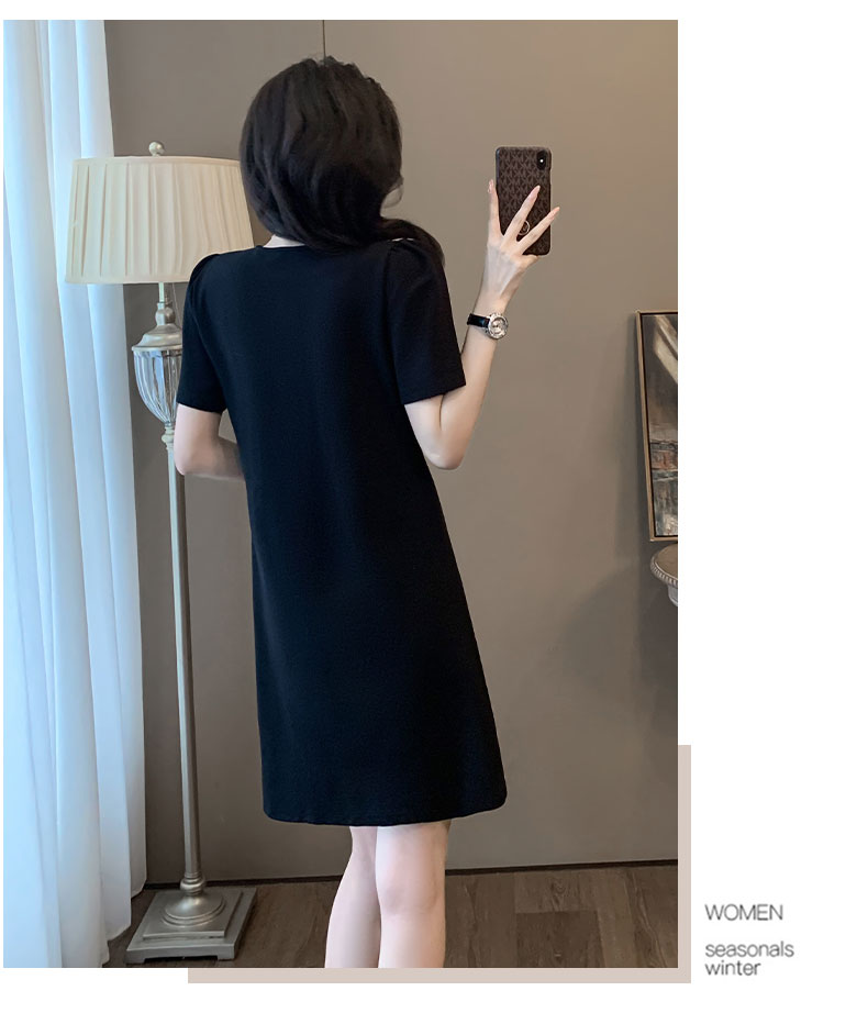 きれいめカジュアル 胸元シアーフリル 上品ワンピース