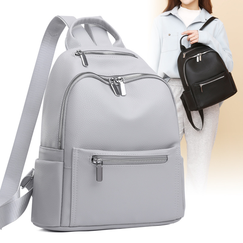 きれいめカジュアル 上質合成皮革多機能デイリーリュックサック