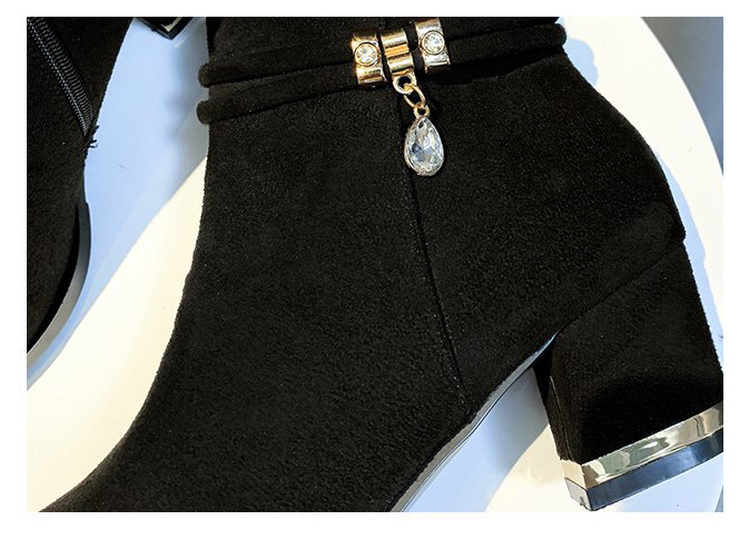 きれいめカジュアル レース装飾スエード調ショート丈靴レディース