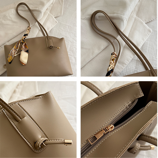 きれいめカジュアル スカーフ付きトートバッグ レディース 大容量 ハンドバッグ