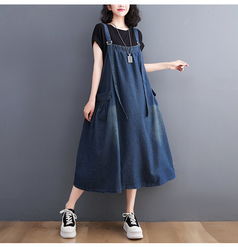 きれいめカジュアル ゆったりサロペットワンピース