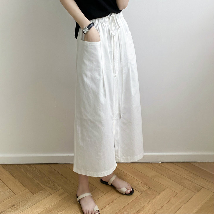 きれいめカジュアル ハイウエストロング丈スカート大人可愛い