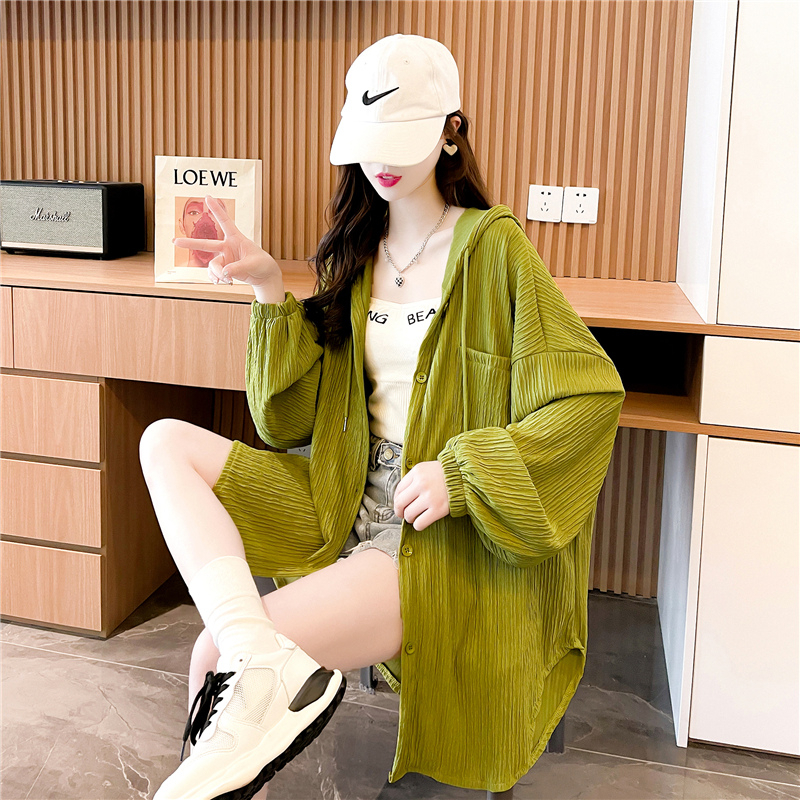 きれいめカジュアル 優美リブ編みフード付きロングパーカー