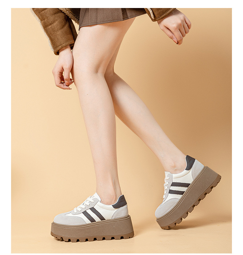 きれいめカジュアル 厚底ボリュームソールスニーカー
