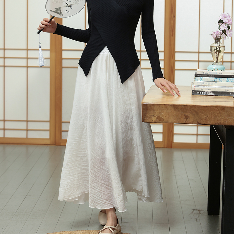 きれいめカジュアル ふんわり広がる マキシ丈フレアスカート