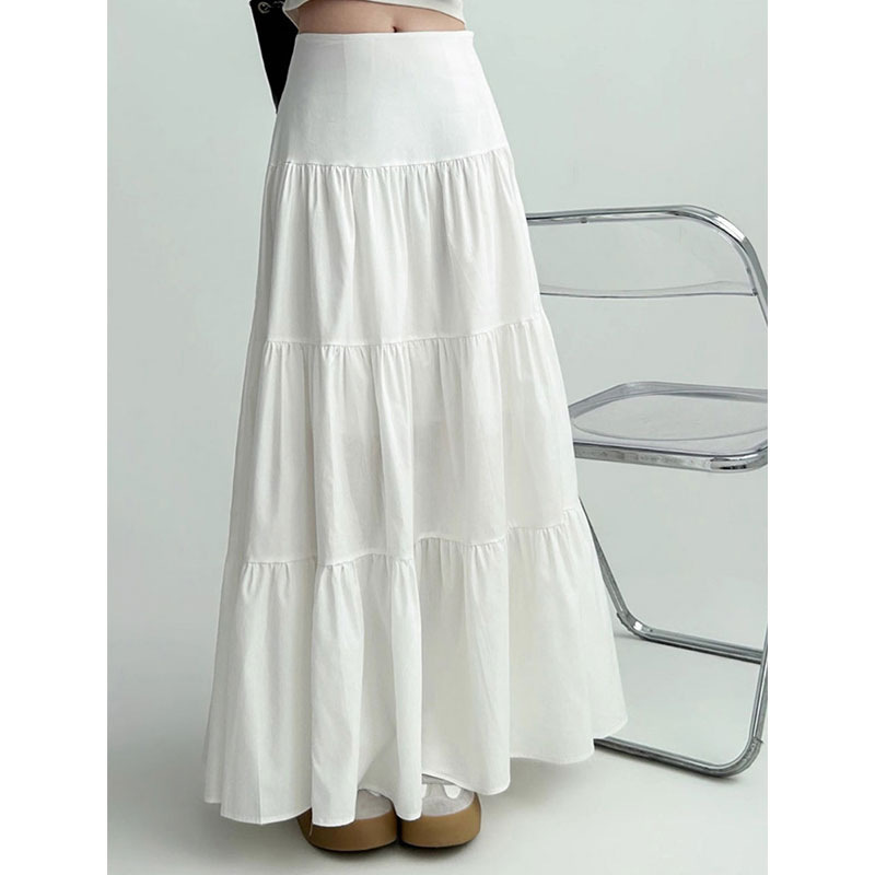 きれいめカジュアル ティアードフレア ロング丈スカート