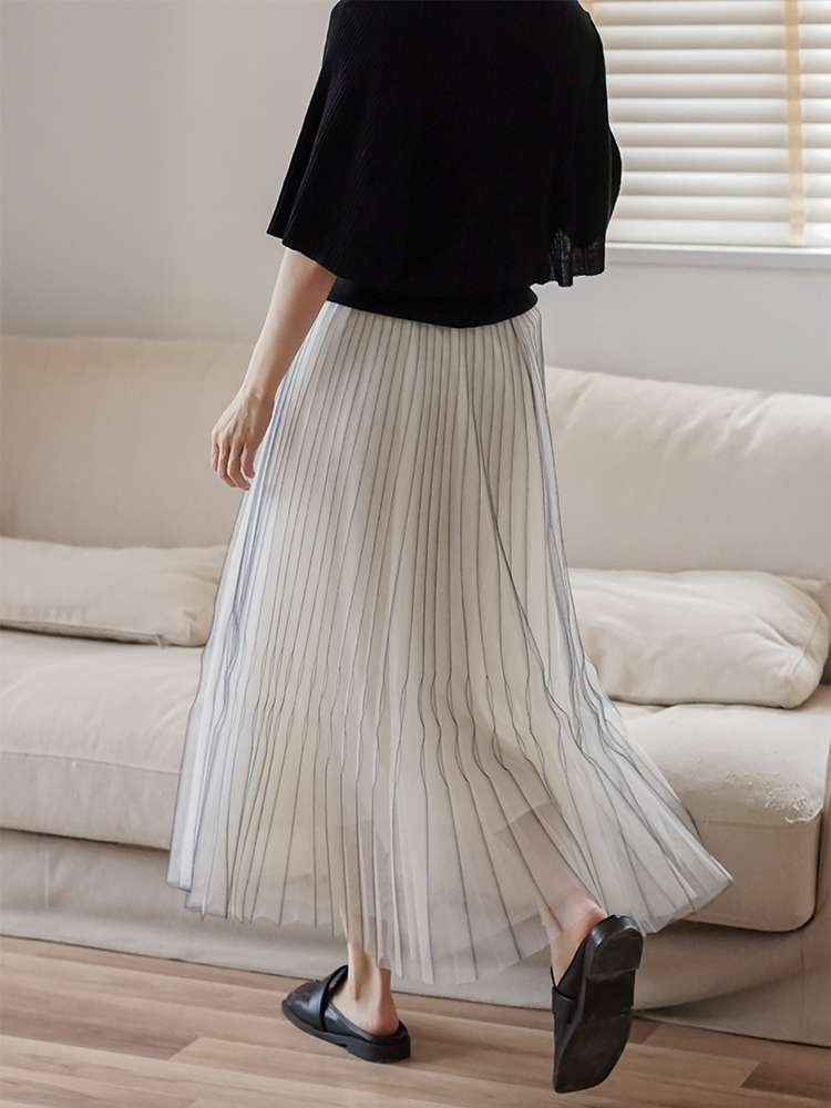 きれいめカジュアル 優美プリーツロングスカート