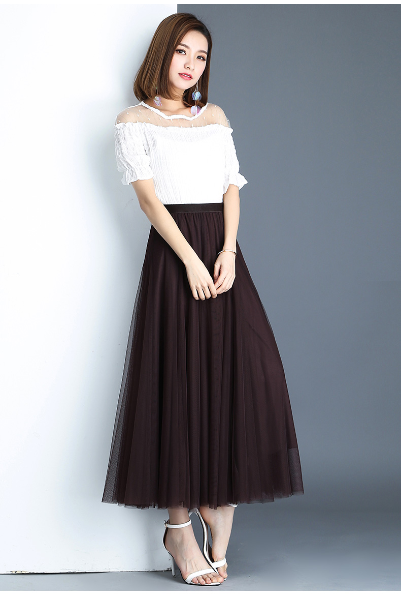 きれいめカジュアル ふんわりチュールロングスカート