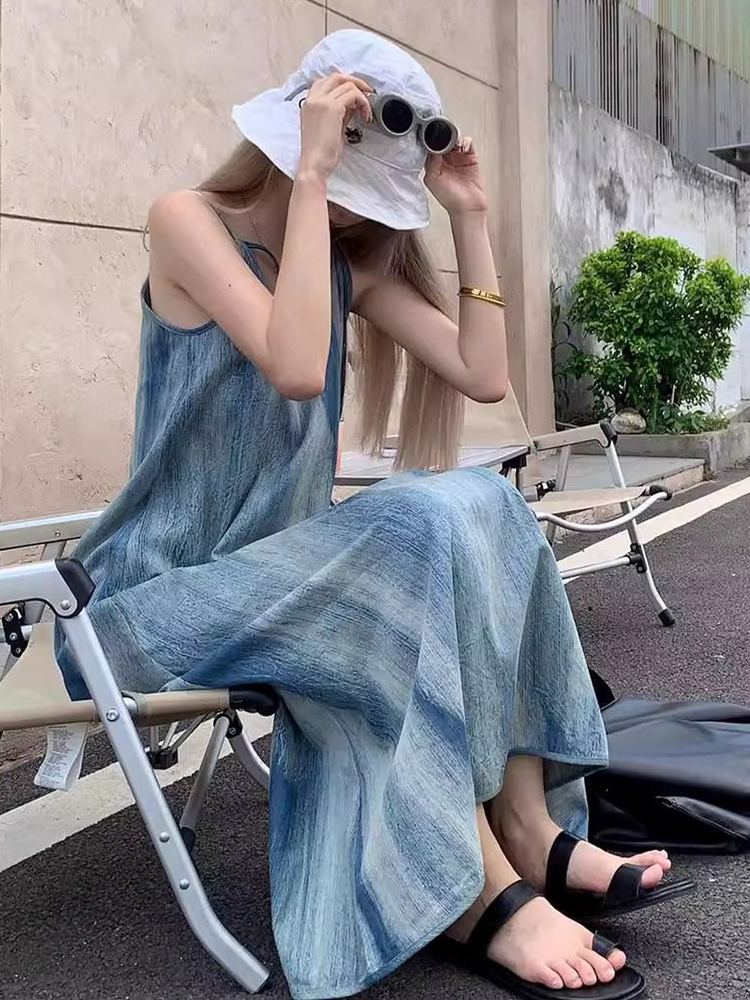 きれいめカジュアル 涼感キャミソールロングワンピース