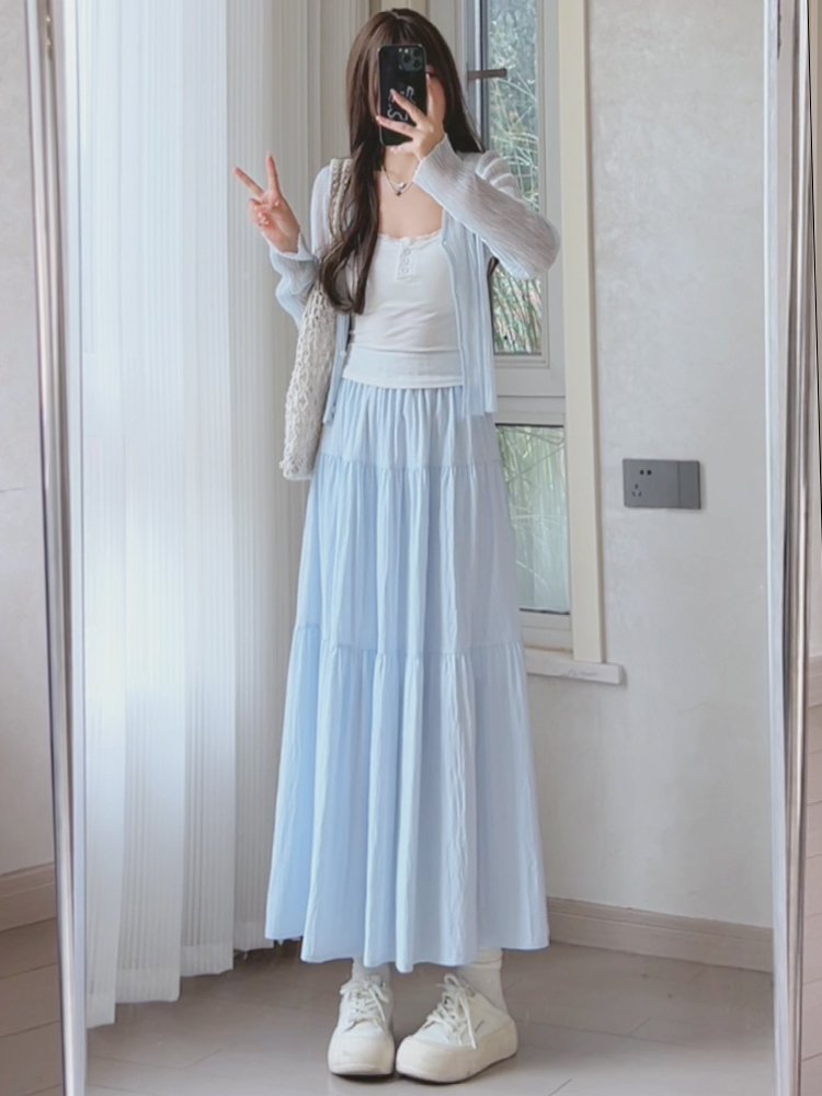 きれいめカジュアル ティアードロングワンピース
