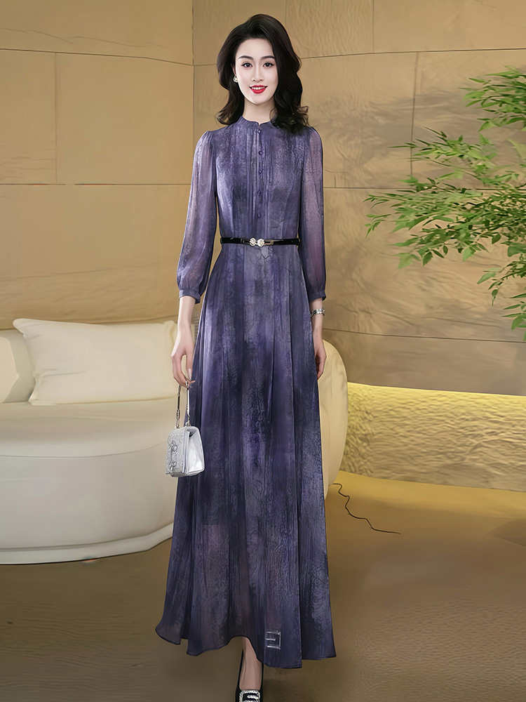 きれいめカジュアル 優美シアーレース ロングワンピース