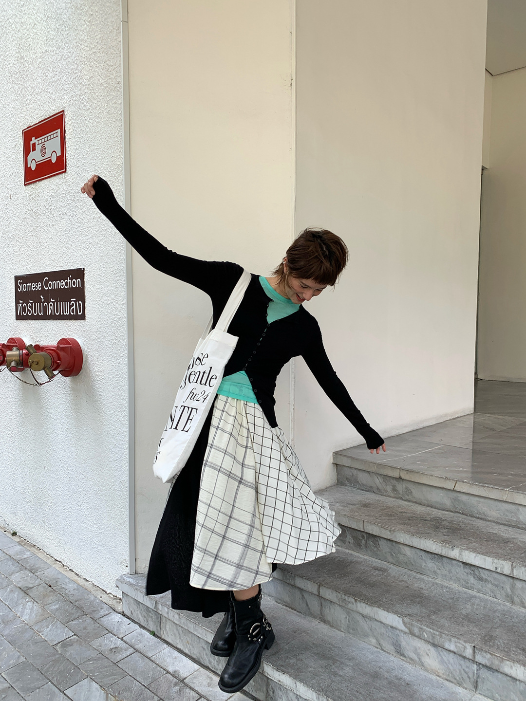 きれいめカジュアル アシンメトリー切替デザインスカート