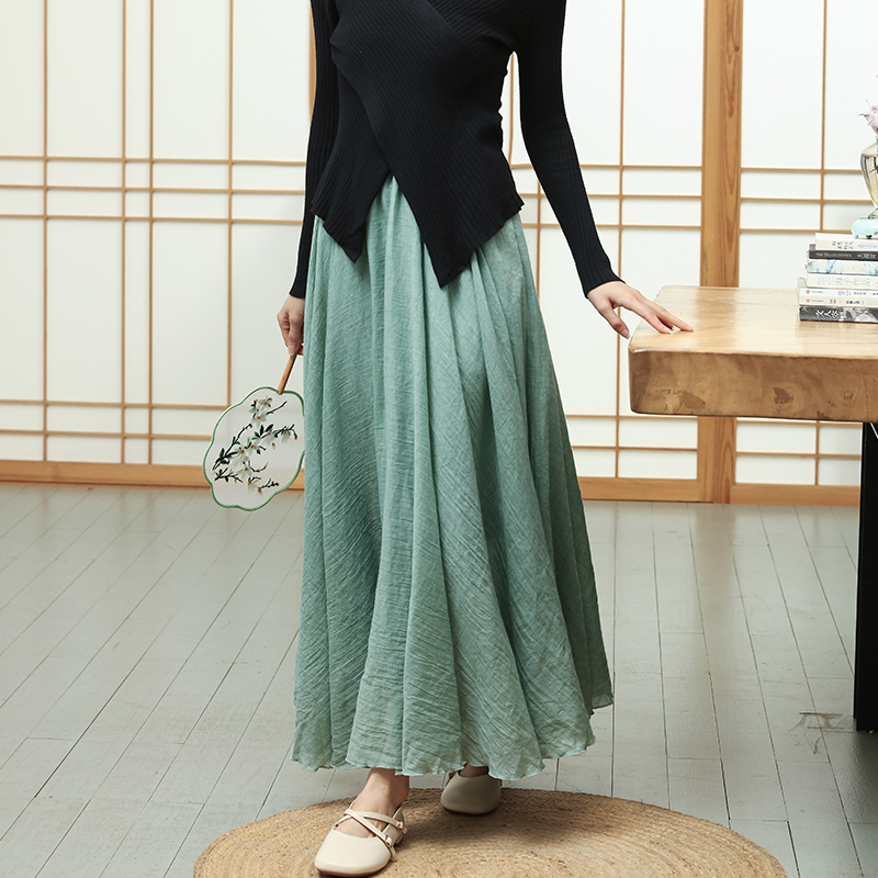 きれいめカジュアル ふんわり広がる マキシ丈フレアスカート
