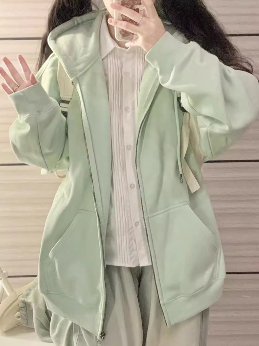 きれいめカジュアル ゆったりシルエット ジップパーカー