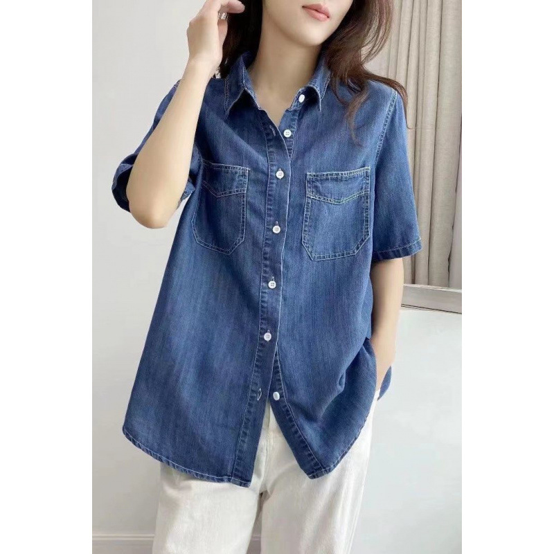 きれいめカジュアル ゆったり着こなせる半袖デニムシャツ