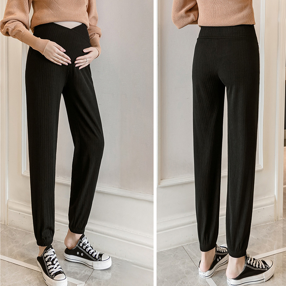 グレーファッション 妊婦プリーツパンツ グレー系マタニティボトムス