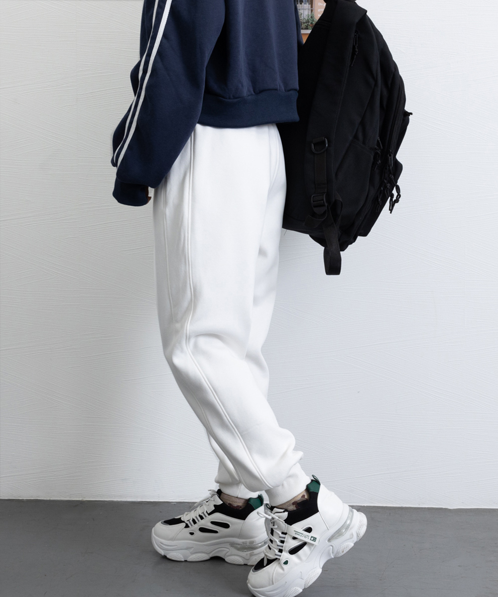 グレーファッション 裏起毛スウェットパンツ ゆったりジョガーパンツ