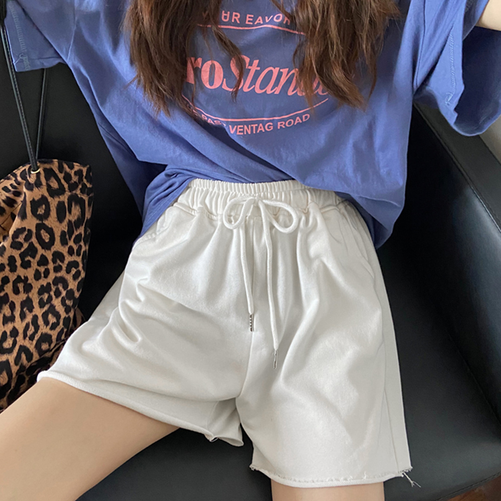 グレーファッション スウェット短パン ウエストゴム ゆったり履き