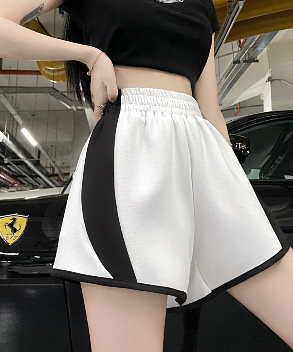 グレーファッション グレー スウェット ショートパンツ 配色 カジュアル短パン